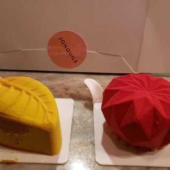 Jonquils Cafe & Bakery - Capoccino (left) and chocolate (right) - Cafes Near Me - Boston, Massachusetts