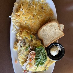 The Eatery - Chicken Supreme Omelet, GF bread, butter on the side
