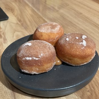 Roger Bar & Restaurant - Cinnamon Donuts, Dulce de Leche $9 - New American Near Me - Mountain View, California Roger Bar & Restaurant - Cinnamon Donuts, Dulce de Leche $9 - New American Near Me - Mountain View, California