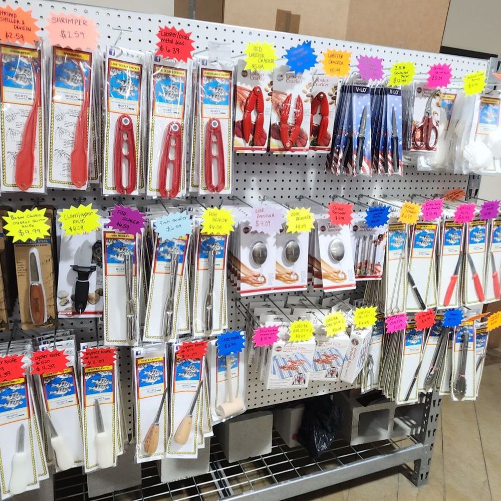 Assorted accessories for enjoying seafood Assorted accessories for enjoying seafood