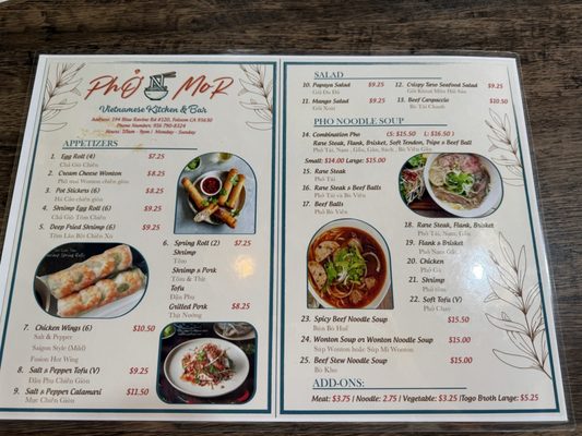 Menu photo 1 Pho n Mor Folsom, CA