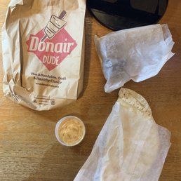 Empty "beef" donair (with falafels on the side) Empty "beef" donair (with falafels on the side)