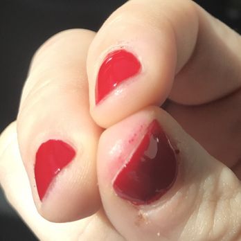 Spectrum Nail Spa - Nail polish left on skin due to sloppy paint job. These photos were taken less than an hour after leaving the salon. - Nail Salons Near Me - Elk Grove, California Spectrum Nail Spa - Nail polish left on skin due to sloppy paint job. These photos were taken less than an hour after leaving the salon. - Nail Salons Near Me - Elk Grove, California