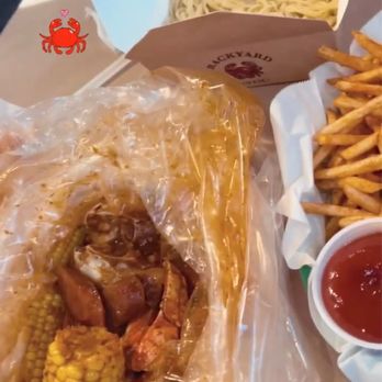 Backyard Bayou - Cleaned Dungeness Crab Whole, garlic noodles and Cajun fries. - Cajun/Creole Near Me - Union City, California