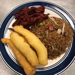 New Hot Wok - Super 2 (chicken fingers, boneless ribs and roasted pork fried rice)