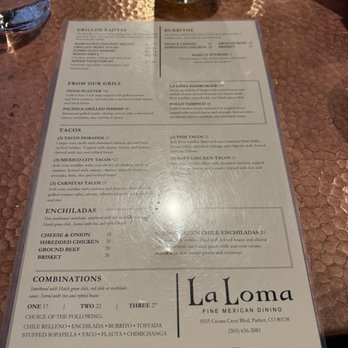 La Loma - Menu - Tex-Mex Near Me - Parker, Colorado La Loma - Menu - Tex-Mex Near Me - Parker, Colorado