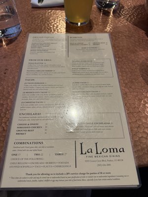 Menu photo 2 La Loma Parker, CO