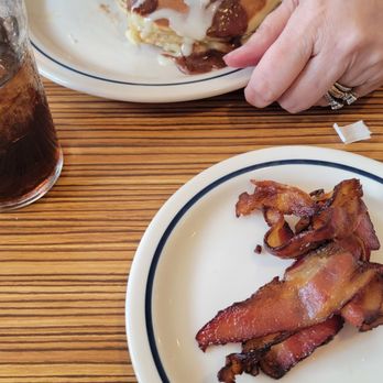 IHOP - " Cin-A-Stack Pancakes" side of bacon - Breakfast & Brunch Near Me - Saco, Maine