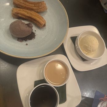 Caracol - Churros Rellenos with ice cream - Seafood Near Me - Houston, Texas Caracol - Churros Rellenos with ice cream - Seafood Near Me - Houston, Texas