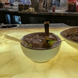 The "Mortor & Pestle" cocktail. The smouldering cinnamon stick!