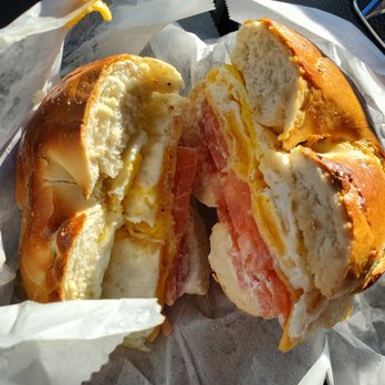 Mike's Deli and Bagels - Salmon, egg, tomato, and cheese on a toasted bagel - Delis Near Me - Concord, North Carolina Mike's Deli and Bagels - Salmon, egg, tomato, and cheese on a toasted bagel - Delis Near Me - Concord, North Carolina