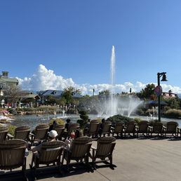 Relaxing outside the hotel