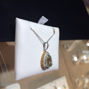 Walt's Jewelers - Beautiful pendant with yellow sapphires, diamonds and green amethyst. - Jewelry Near Me - Gilbert, Arizona Walt's Jewelers - Beautiful pendant with yellow sapphires, diamonds and green amethyst. - Jewelry Near Me - Gilbert, Arizona