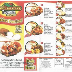Bobby Salazar's Express - Breakfast Menu