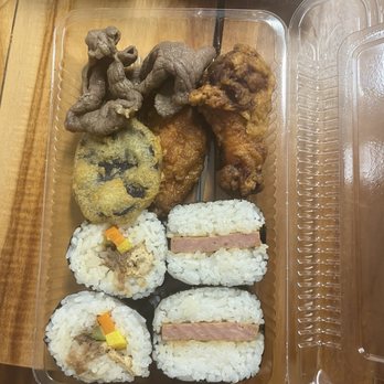 Kawamoto Store - Bento - musubi, beef, sweet potato, chicken - Japanese Near Me - Hilo, Hawaii Kawamoto Store - Bento - musubi, beef, sweet potato, chicken - Japanese Near Me - Hilo, Hawaii