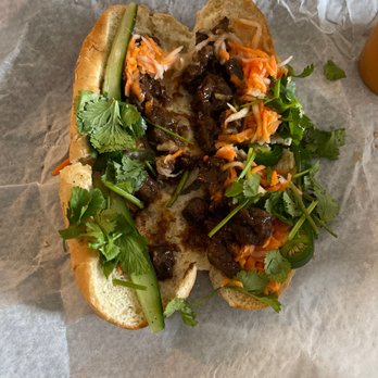 Banh Mi - Grilled beef bahn mi. Paid for extra meat....meat where? - Vietnamese Near Me - Chicago, Illinois