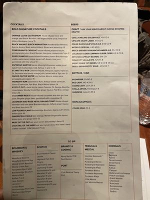 Menu photo 8 Bold Restaurant and Bar Breckenridge, CO