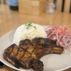 Pork Chop lunch special (also came with a delicious lentil soup!)