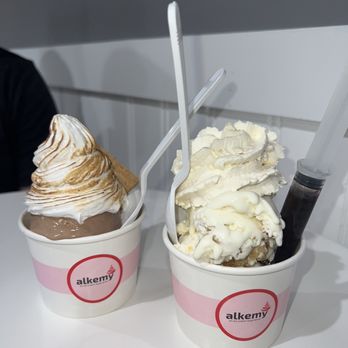 Alkemy - S'mores & Ooey Gooey Butter Cake Ice Cream - Ice Cream & Frozen Yogurt Near Me - Huntington, New York Alkemy - S'mores & Ooey Gooey Butter Cake Ice Cream - Ice Cream & Frozen Yogurt Near Me - Huntington, New York