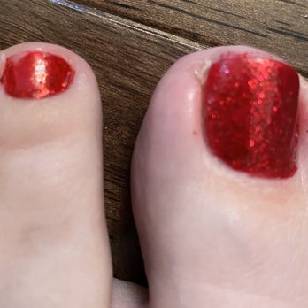 V Nails - Pedicure. Polish rubbed of by tech. Polish all over cuticles. - Nail Salons Near Me - Charlotte, North Carolina V Nails - Pedicure. Polish rubbed of by tech. Polish all over cuticles. - Nail Salons Near Me - Charlotte, North Carolina