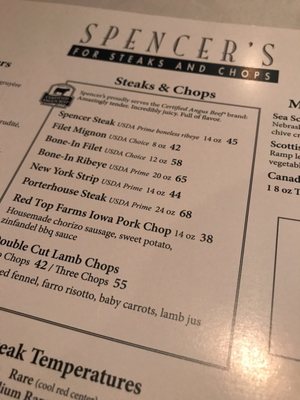 Menu photo 8 Spencer's For Steaks & Chops Omaha, NE Menu photo 8 Spencer's For Steaks & Chops Omaha, NE