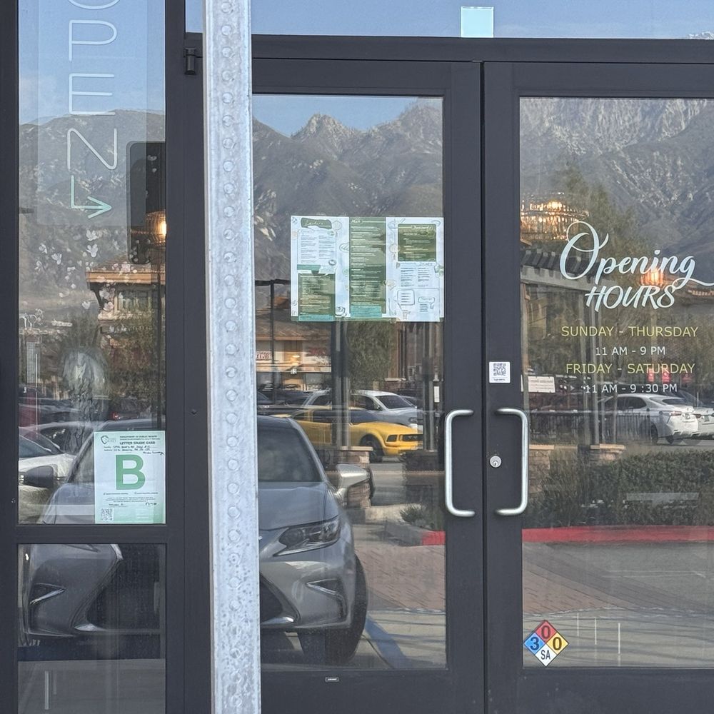 Lantern Vietnamese Kitchen - Close-up of the B rating as of 2/19/25. So sad :( - Breakfast & Brunch Near Me - Rancho Cucamonga, California
