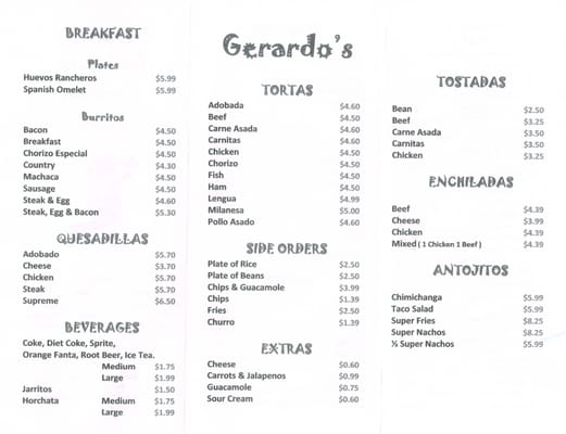 Menu photo 7 Gerardo's Authentic Mexican Food Spokane, WA Menu photo 7 Gerardo's Authentic Mexican Food Spokane, WA