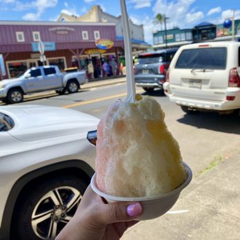Hee Fat General Store - Shaved Ice with P.O.G., pineapple, lilikoi syrup & vanilla ice cream - Shaved Ice Near Me - Kapaa, Hawaii Hee Fat General Store - Shaved Ice with P.O.G., pineapple, lilikoi syrup & vanilla ice cream - Shaved Ice Near Me - Kapaa, Hawaii