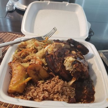 Helen's Kitchen - Jerk Chicken, rice and peas, plantain, cabbage - Caribbean Near Me - Houston, Texas Helen's Kitchen - Jerk Chicken, rice and peas, plantain, cabbage - Caribbean Near Me - Houston, Texas