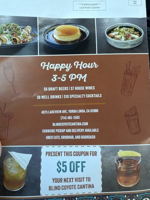 Menu photo 5 Blind Coyote Cantina Yorba Linda, CA Menu photo 5 Blind Coyote Cantina Yorba Linda, CA