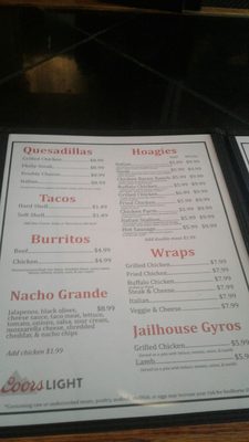 Menu photo 2 Jailhouse Saloon Coraopolis, PA Menu photo 2 Jailhouse Saloon Coraopolis, PA
