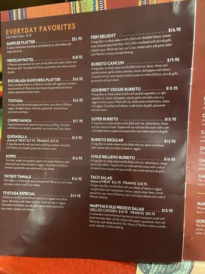 Menu photo 5 Martha's Old Mexico Sebastopol, CA