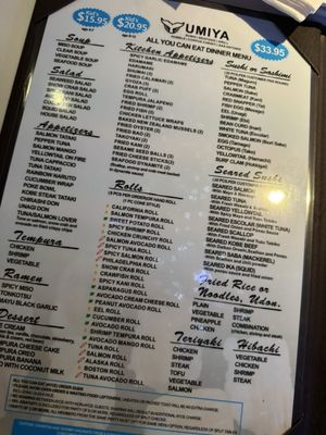 Menu photo 2 Umiya Sushi Houston, TX Menu photo 2 Umiya Sushi Houston, TX