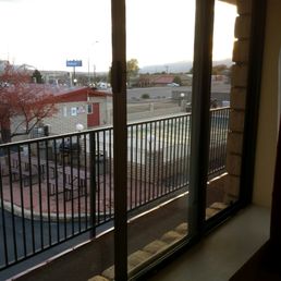 No pool use, but great view out in the distance, across the main street ;/