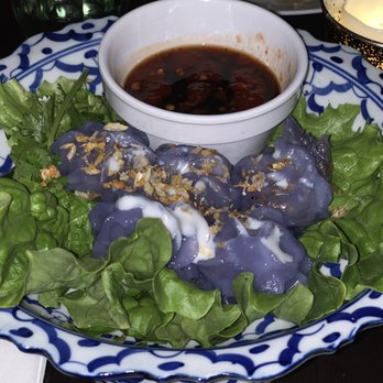 Nora Thai - Chor Muang (Steamed Purple Pork Dumplings) - Thai Near Me - Brooklyn, New York Nora Thai - Chor Muang (Steamed Purple Pork Dumplings) - Thai Near Me - Brooklyn, New York
