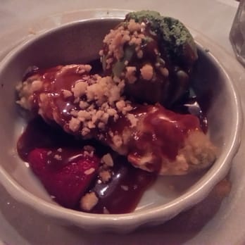 Flying Fish Grill - Customized dessert: Warm Banana Sundae with Green Tea ice cream - Japanese Near Me - Carmel, California Flying Fish Grill - Customized dessert: Warm Banana Sundae with Green Tea ice cream - Japanese Near Me - Carmel, California