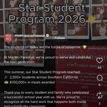 Mo Mo Paradise - Their instagram page Aug 17th actively flexing the promotion. No end date stated... - Japanese Near Me - Arcadia, California Mo Mo Paradise - Their instagram page Aug 17th actively flexing the promotion. No end date stated... - Japanese Near Me - Arcadia, California