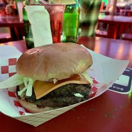 CHARGE A HOT FOOD FEE FOR what seemed like a pre-cooked burger that was not even warm enough to melt the cheese. CHARGE A HOT FOOD FEE FOR what seemed like a pre-cooked burger that was not even warm enough to melt the cheese.