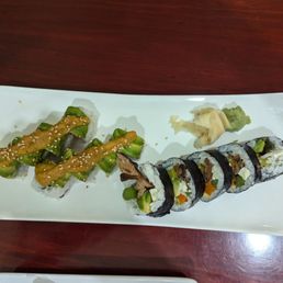 Veggie sushi and sweet potato sushi Veggie sushi and sweet potato sushi
