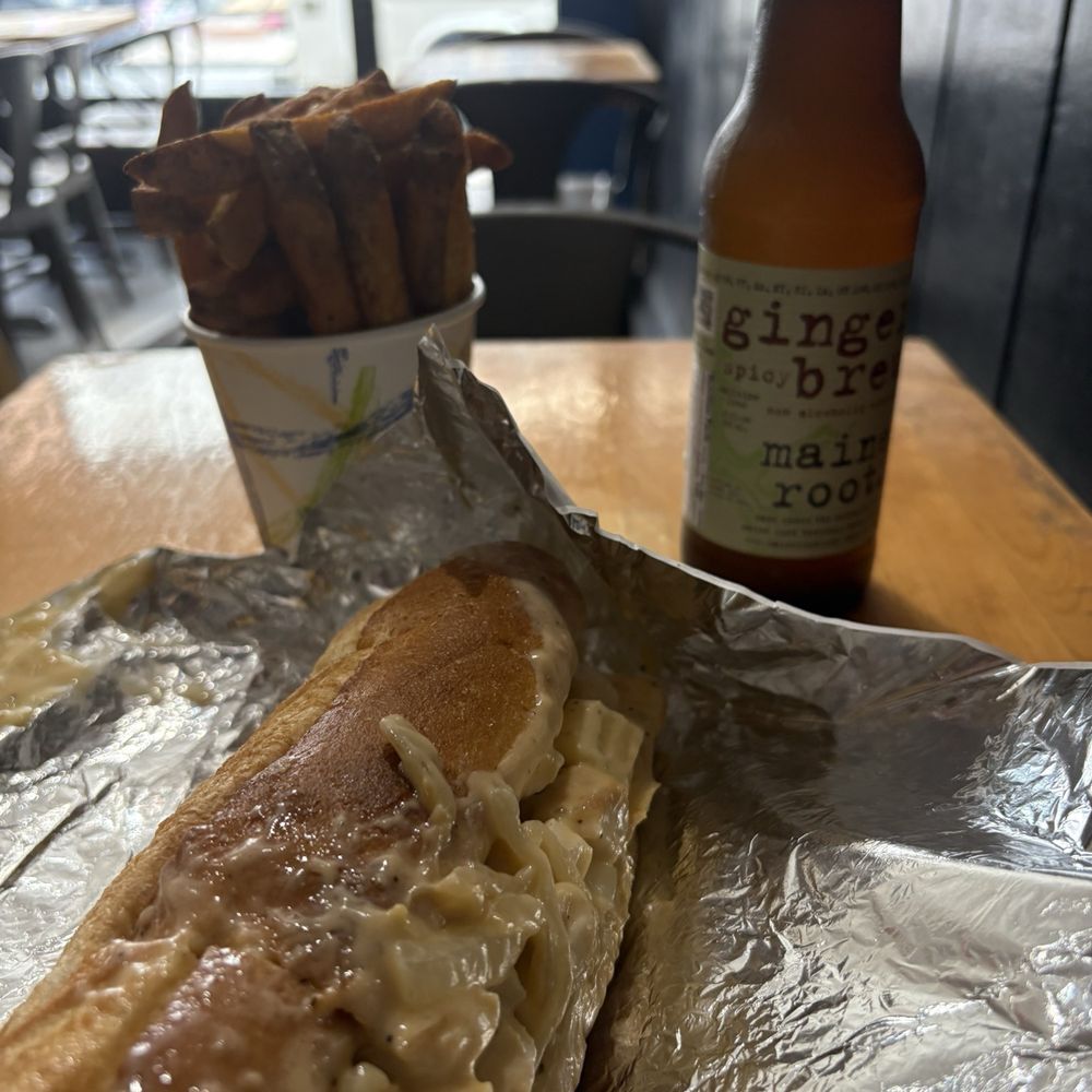 Woodrow's Sandwich Shop - Woodrow's Chicken Whiz Wit and House-Cut Fries with a cold ginger brew - Sandwiches Near Me - Philadelphia, Pennsylvania Woodrow's Sandwich Shop - Woodrow's Chicken Whiz Wit and House-Cut Fries with a cold ginger brew - Sandwiches Near Me - Philadelphia, Pennsylvania