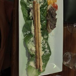 Caesar salad with olive patte