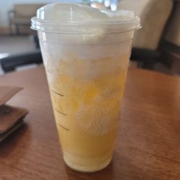 Paradise refresher with sweet cream cold brew foam. Tastes like a Dole Whip. Paradise refresher with sweet cream cold brew foam. Tastes like a Dole Whip.