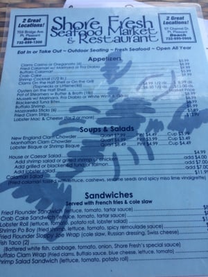 Menu photo 8 Shore Fresh Seafood Market & Restaurant Point Pleasant, NJ