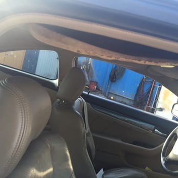 Matus Auto Upholstery - The headliner coming of where the handle was on the passenger side - Auto Upholstery Near Me - Los Angeles, California Matus Auto Upholstery - The headliner coming of where the handle was on the passenger side - Auto Upholstery Near Me - Los Angeles, California