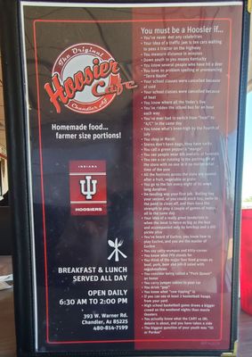 Menu photo 5 Hoosier Cafe Chandler, AZ Menu photo 5 Hoosier Cafe Chandler, AZ