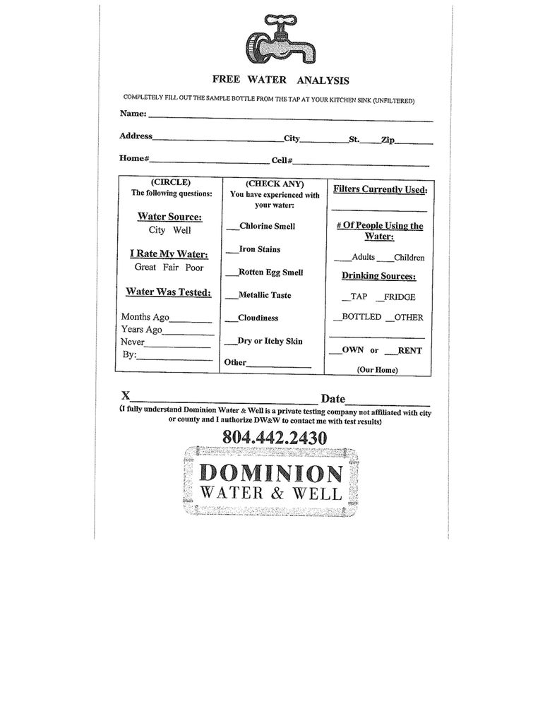 Slide of Dominion Water & Well