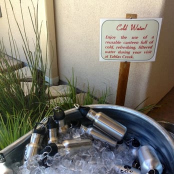 Tablas Creek Vineyard - Free chilled canteens of water for your time at the vineyard - Wineries Near Me - Paso Robles, California