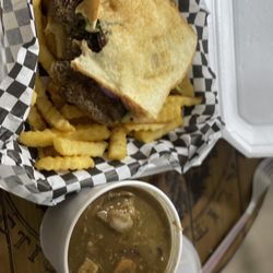 Gumbo Mama - Burger and small gumbo