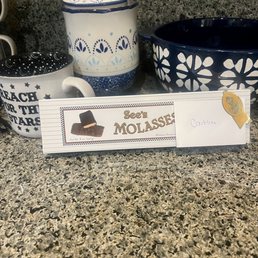 Molasses Chips with a handwritten note Molasses Chips with a handwritten note