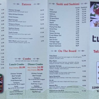Tuna Time - Outside of menu - Sushi Bars Near Me - Yucaipa, California